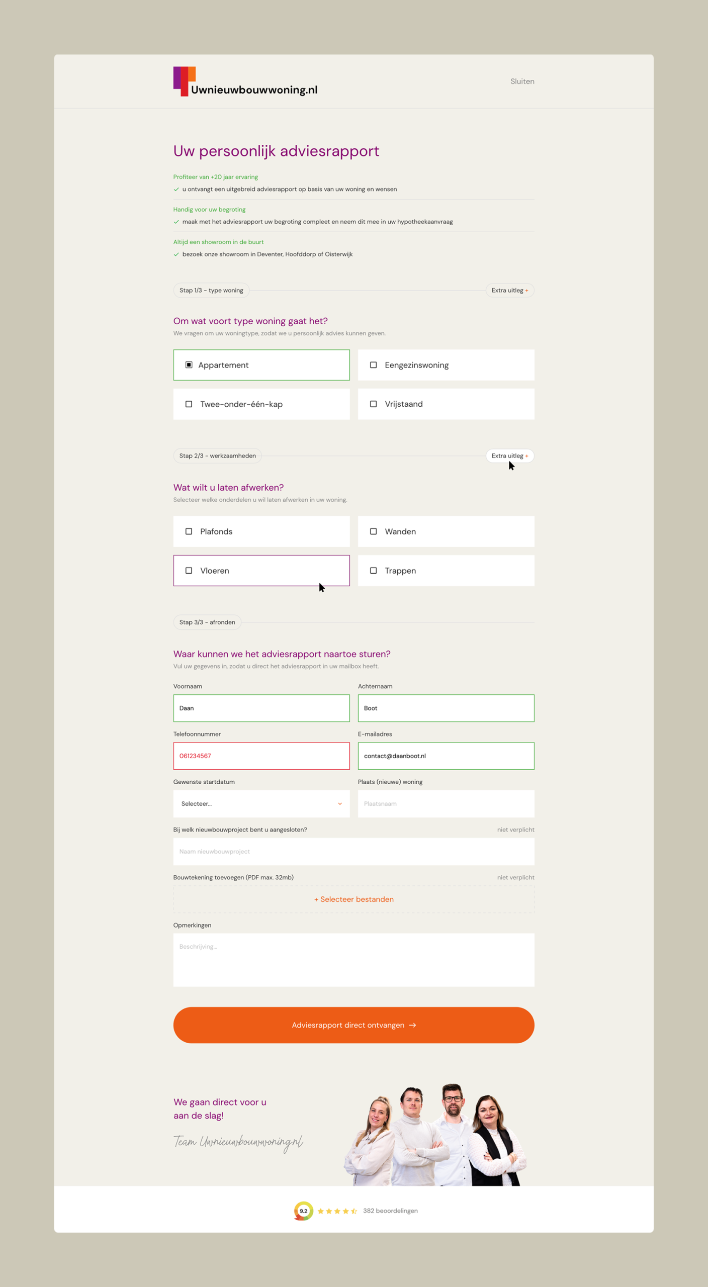uwnieuwbouwwoning website ontwerp