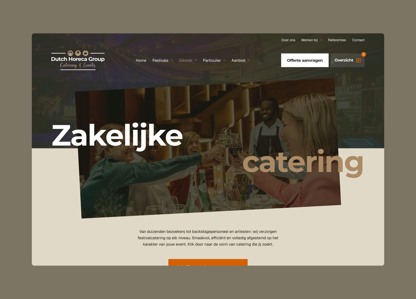festival catering website ontwerp