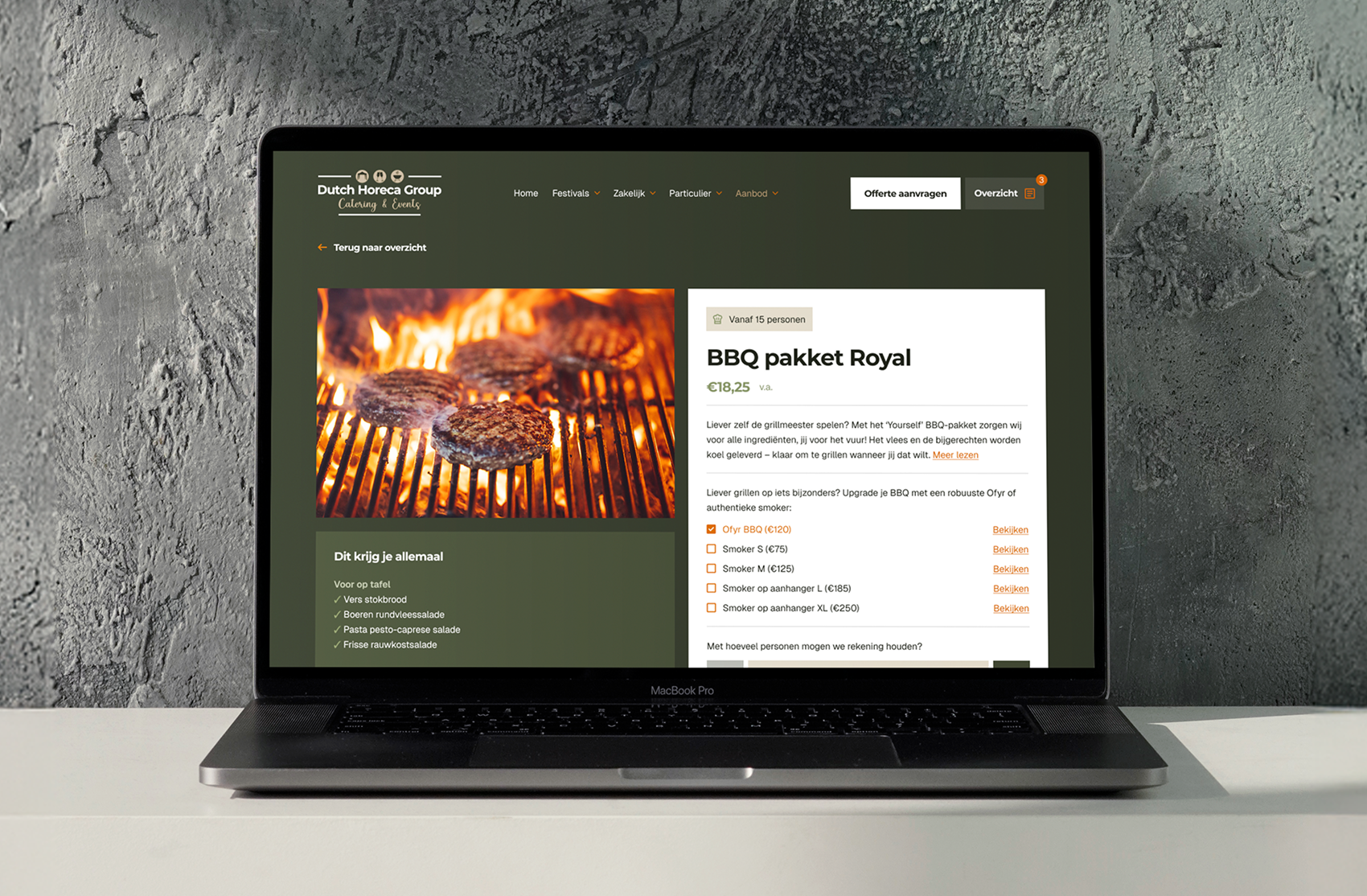 evenementen catering website ontwerp